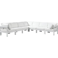 Nizuc White Water Resistant Fabric Outdoor Patio Modular Sectional