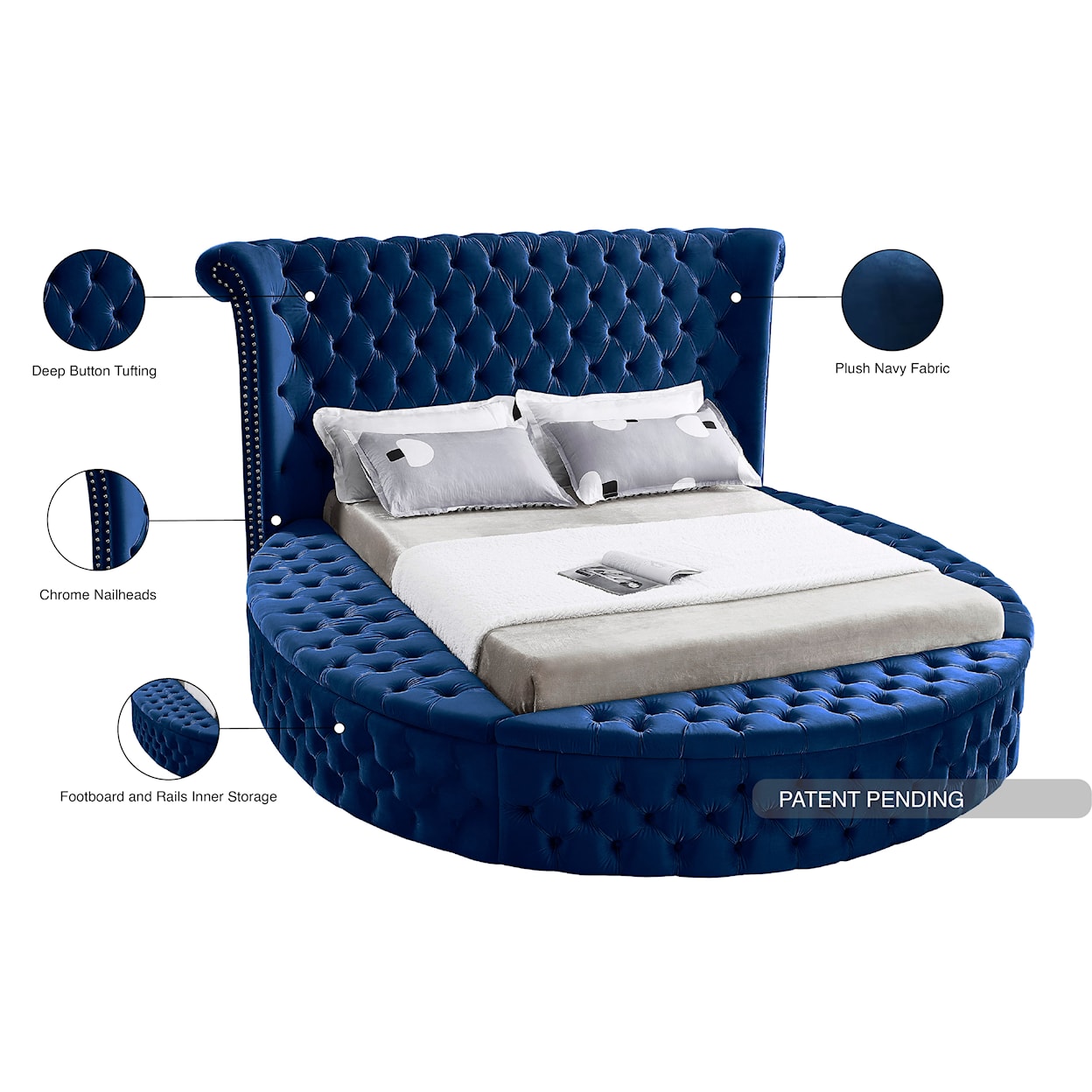 Meridian Furniture Luxus King Bed (3 Boxes)