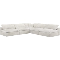 Cozy Cream Velvet Comfort Modular Sectional