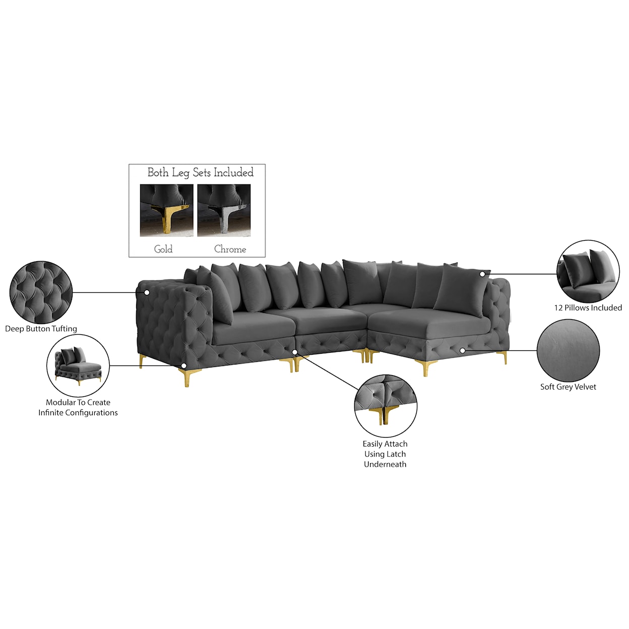 Meridian Furniture Tremblay Modular Sectional