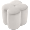 Meridian Furniture Clover Cream Velvet Accent Ottoman with Nailheads