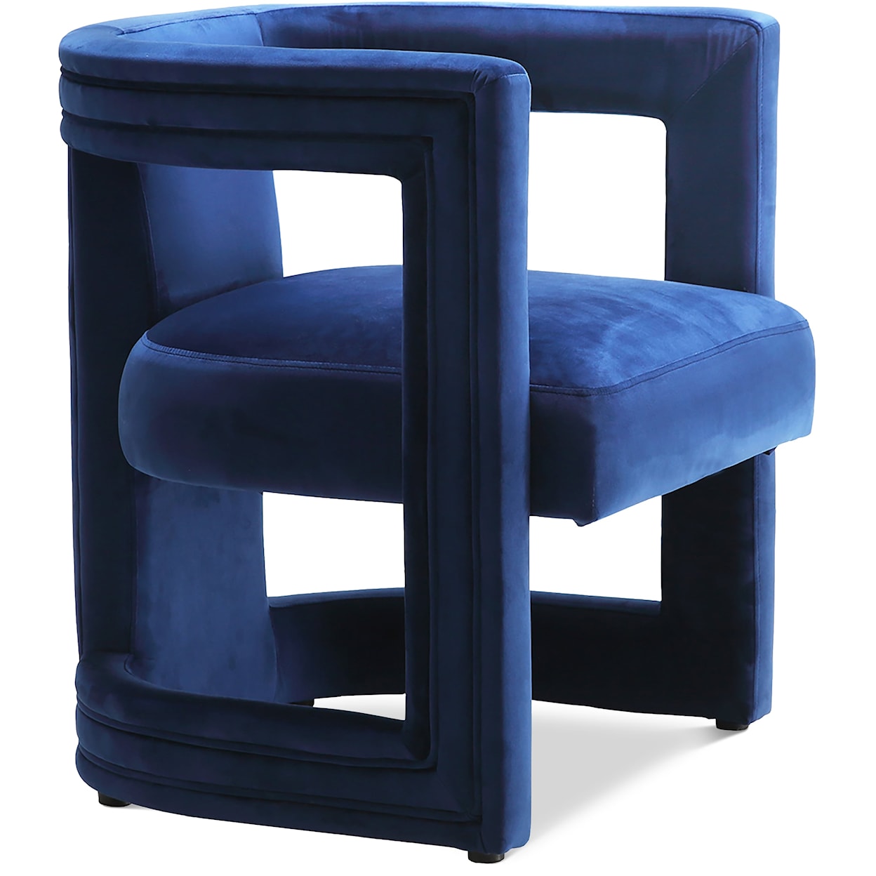 Meridian Furniture Blair Navy Velvet Accent Barrel Chair