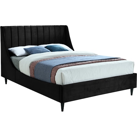 Eva Black Velvet Full Bed