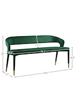 Meridian Furniture Destiny Contemporary Upholstered Green Velvet Bench