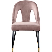 Contemporary Akoya Dining Chair Pink Velvet