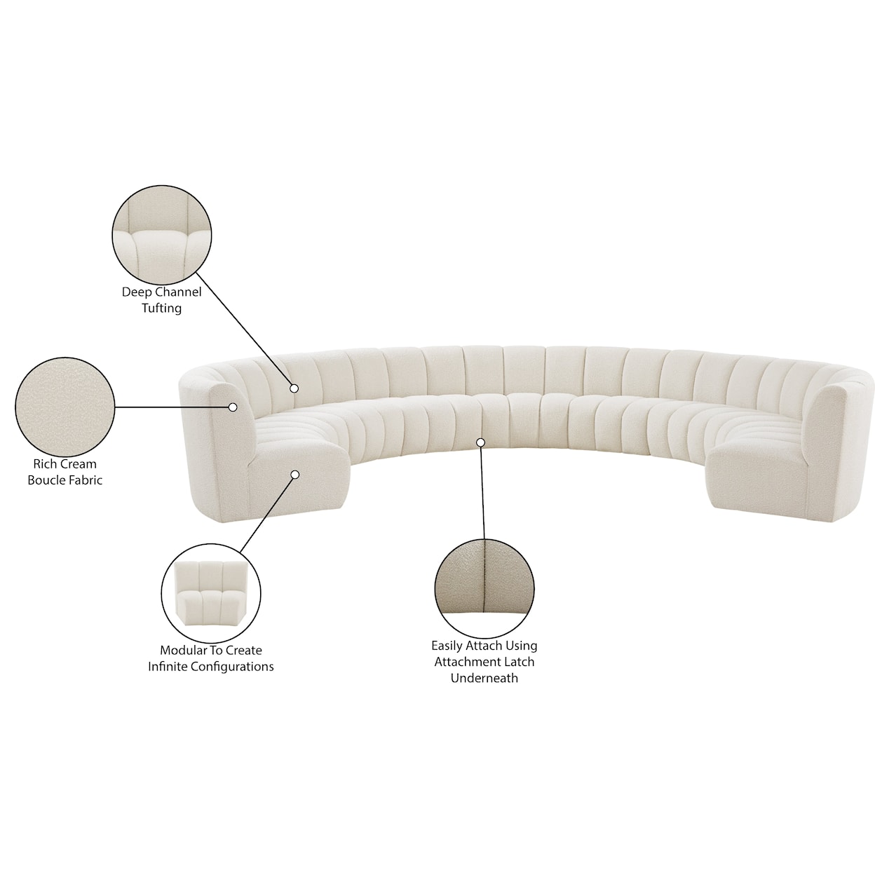 Meridian Furniture Infinity 9pc. Modular Sectional