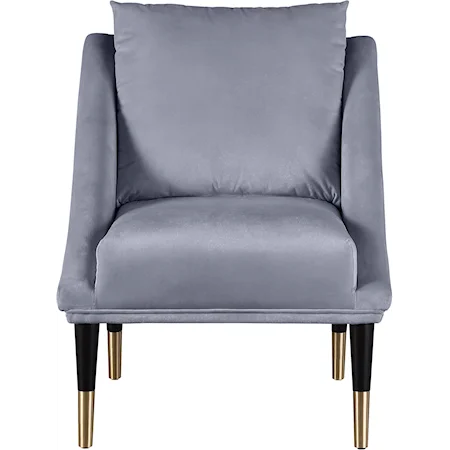 Contemporary Elegante Accent Chair Grey Velvet