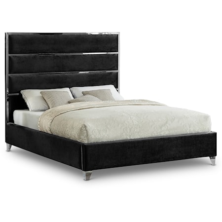 Contemporary Velvet King Bed