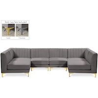 Alina Grey Velvet Modular Sectional