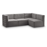 Quincy Grey Velvet Modular Sectional