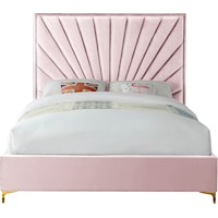 Contemporary Eclipse Full Bed Pink Velvet