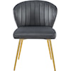 Meridian Furniture Finley Grey Velvet Dining Chair with Gold Legs