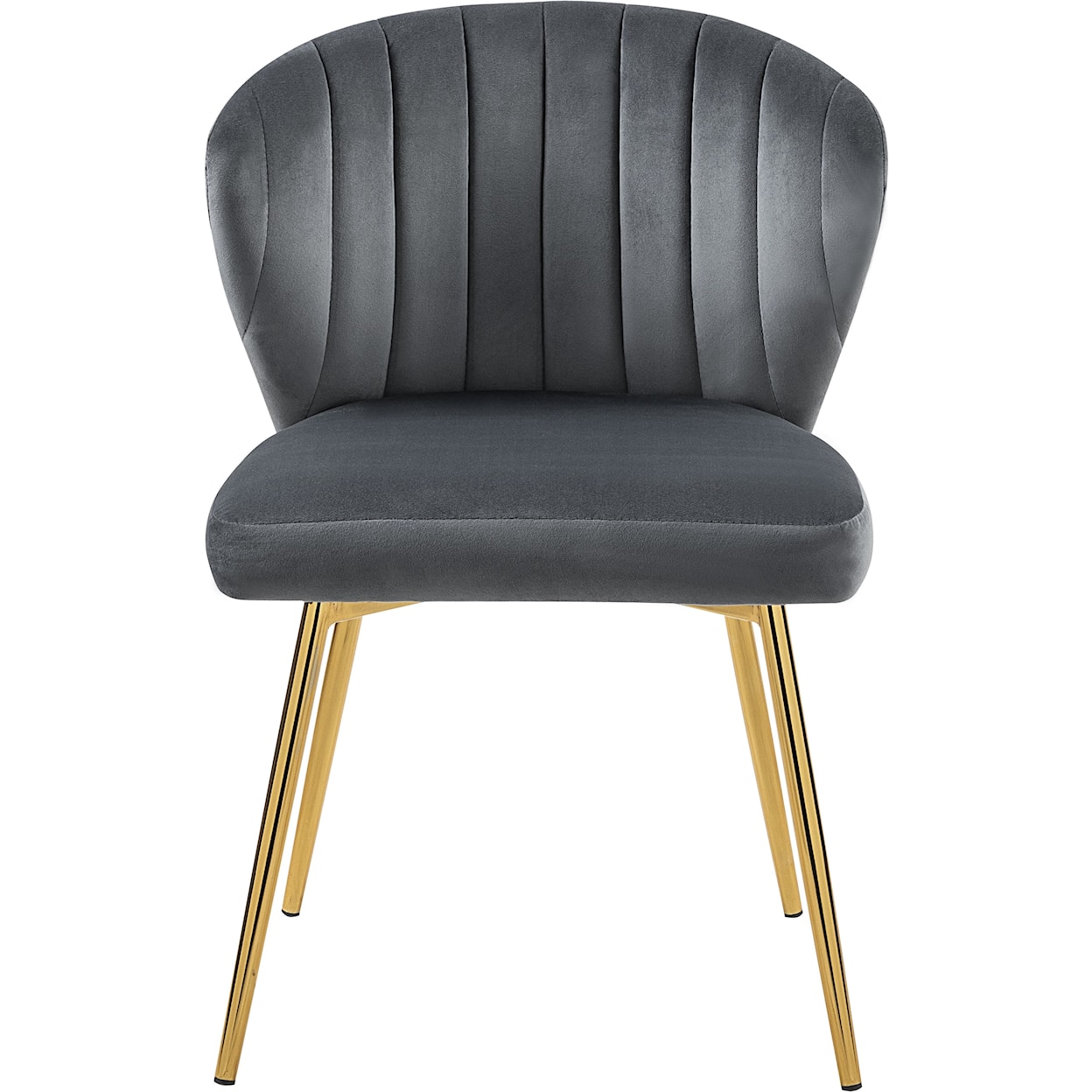 Meridian Furniture Finley Grey Velvet Dining Chair with Gold Legs