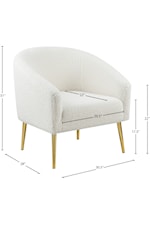 Meridian Furniture Barlow Contemporary White Faux Sheepskin Fur Accent Chair