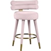 Meridian Furniture Fitzroy Upholstered Pink Velvet Counter Stool