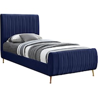 Contemporary Velvet Twin Bed

