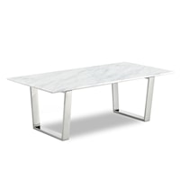 Contemporary Chrome Coffee Table with Marble Top