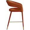 Meridian Furniture Destiny Upholstered Congnac Velvet Counter Stool