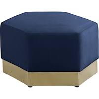 Marquis Navy Velvet Ottoman