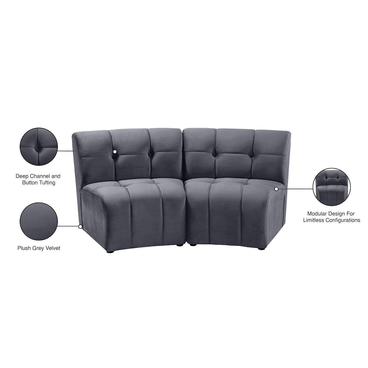 Meridian Furniture Limitless 2pc. Modular Sectional