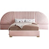 Meridian Furniture Cleo Upholstered Pink Velvet Queen Bed