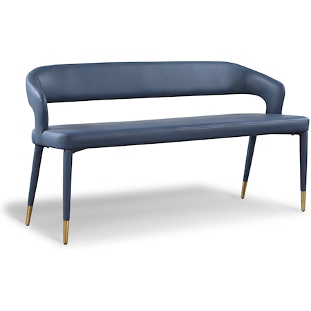 Upholstered Navy Faux Leather Bench