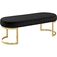 Lemar Black Velvet Bench