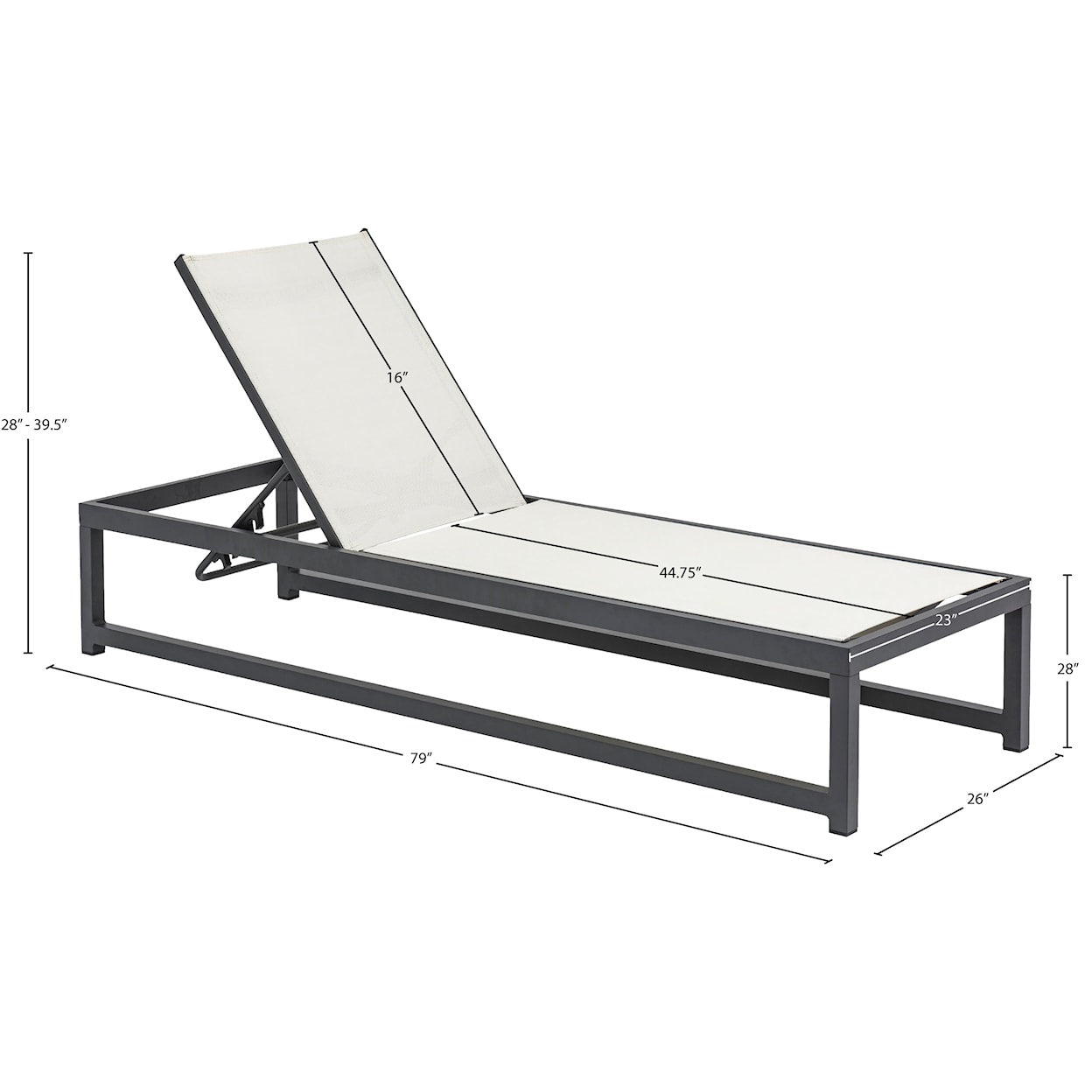 Meridian Furniture Maldives Adjustable Sun Chaise Lounge Chair