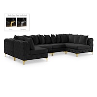 Tremblay Black Velvet Modular Sectional