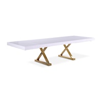 Contemporary Excel Extendable Dining Table White Lacquer
