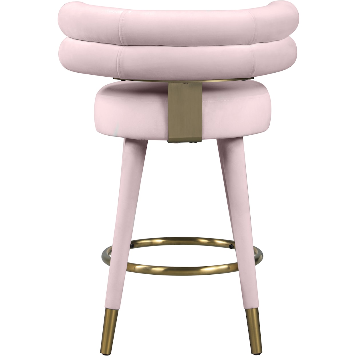 Meridian Furniture Fitzroy Upholstered Pink Velvet Counter Stool