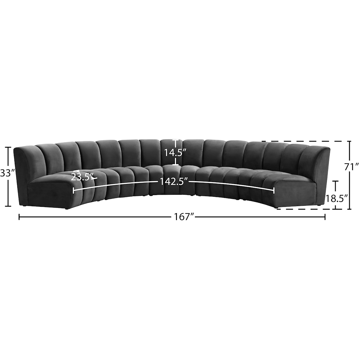 Meridian Furniture Infinity 5pc. Modular Sectional