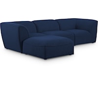 Miramar Navy Durable Linen Textured Modular Sectional