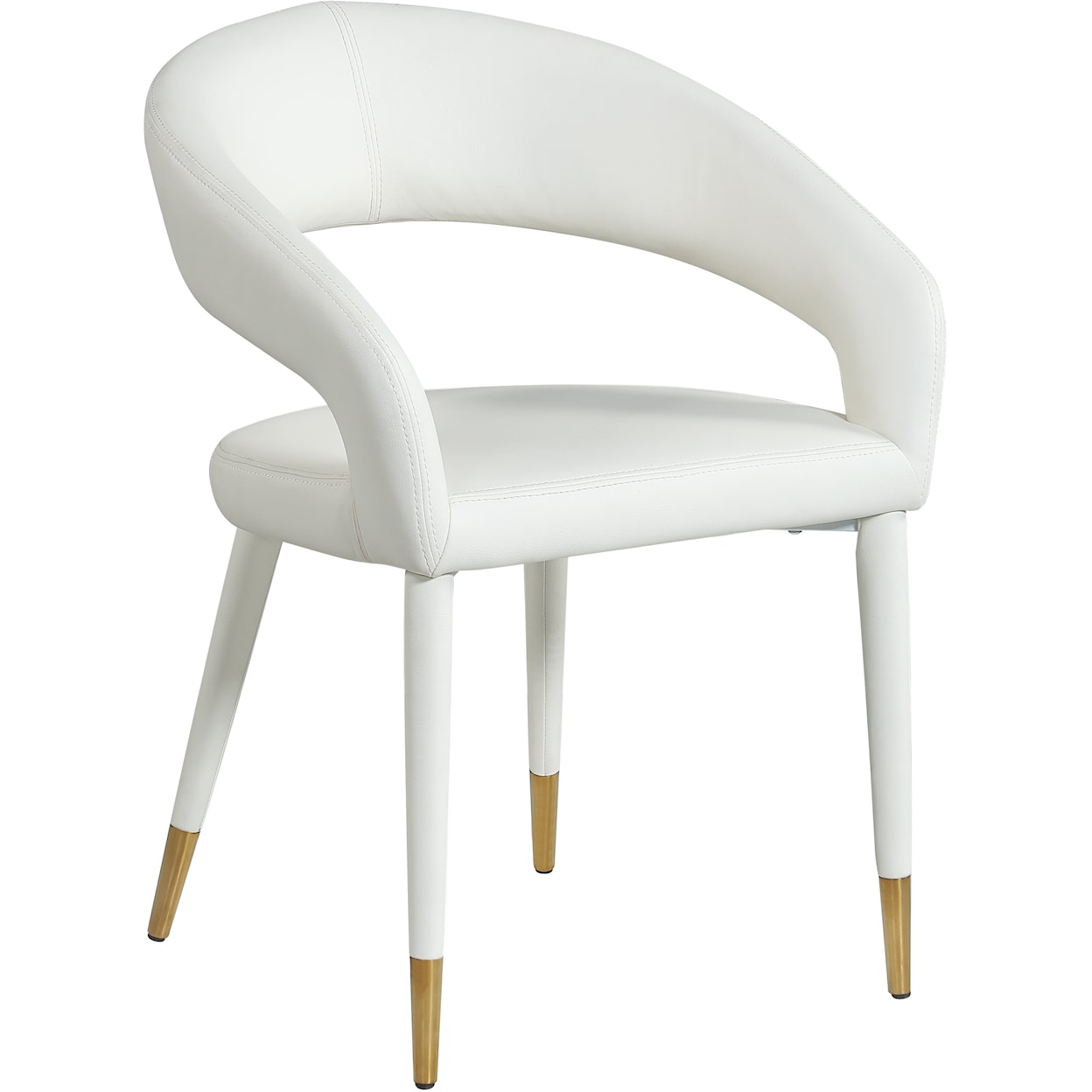 Meridian Furniture Destiny Upholstered Faux Cream Leather Dining Chair