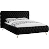 Meridian Furniture Delano Upholstered Black Velvet King Bed