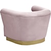 Meridian Furniture Bellini Pink Velvet Accent Chair with Gold Base