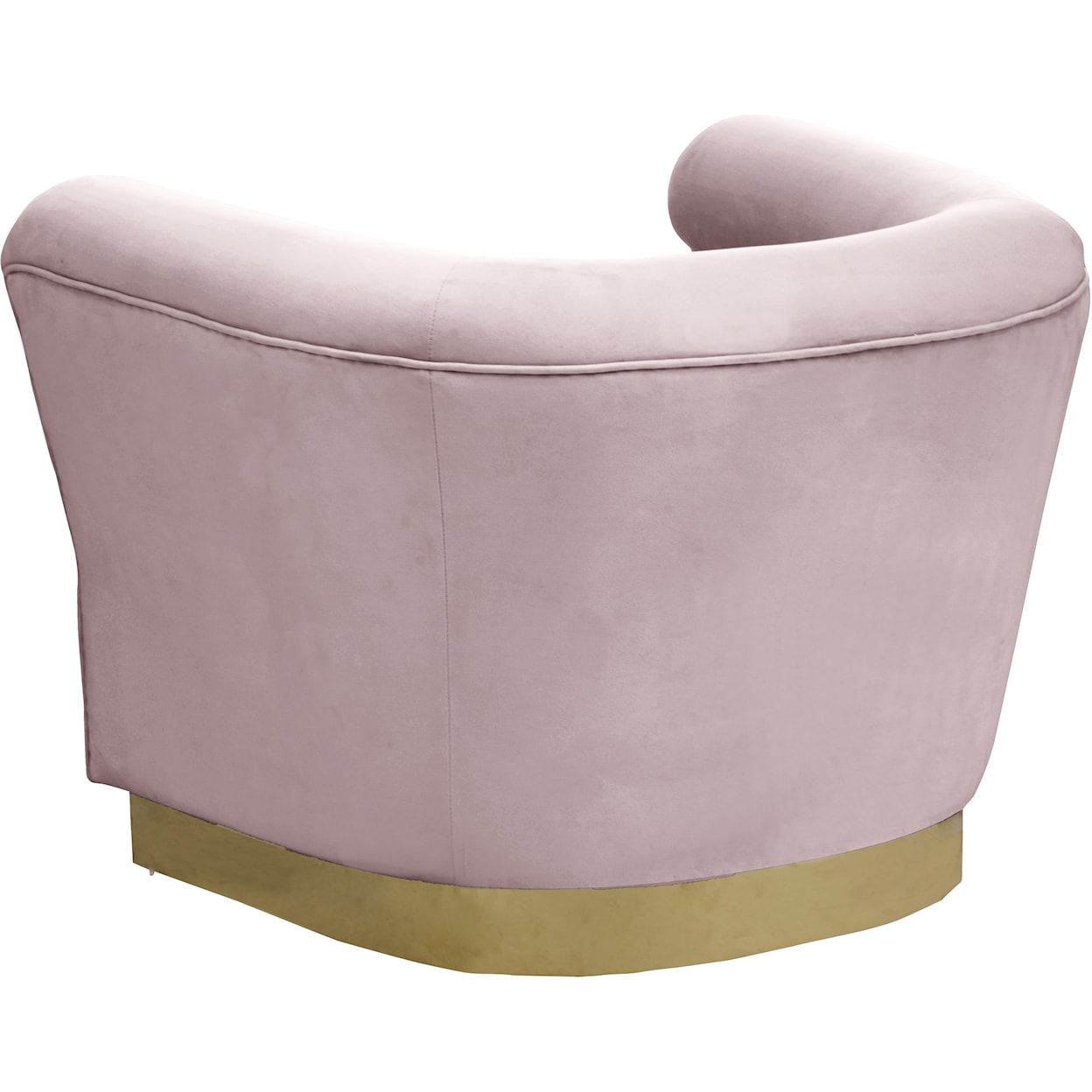 Meridian Furniture Bellini Pink Velvet Accent Chair with Gold Base