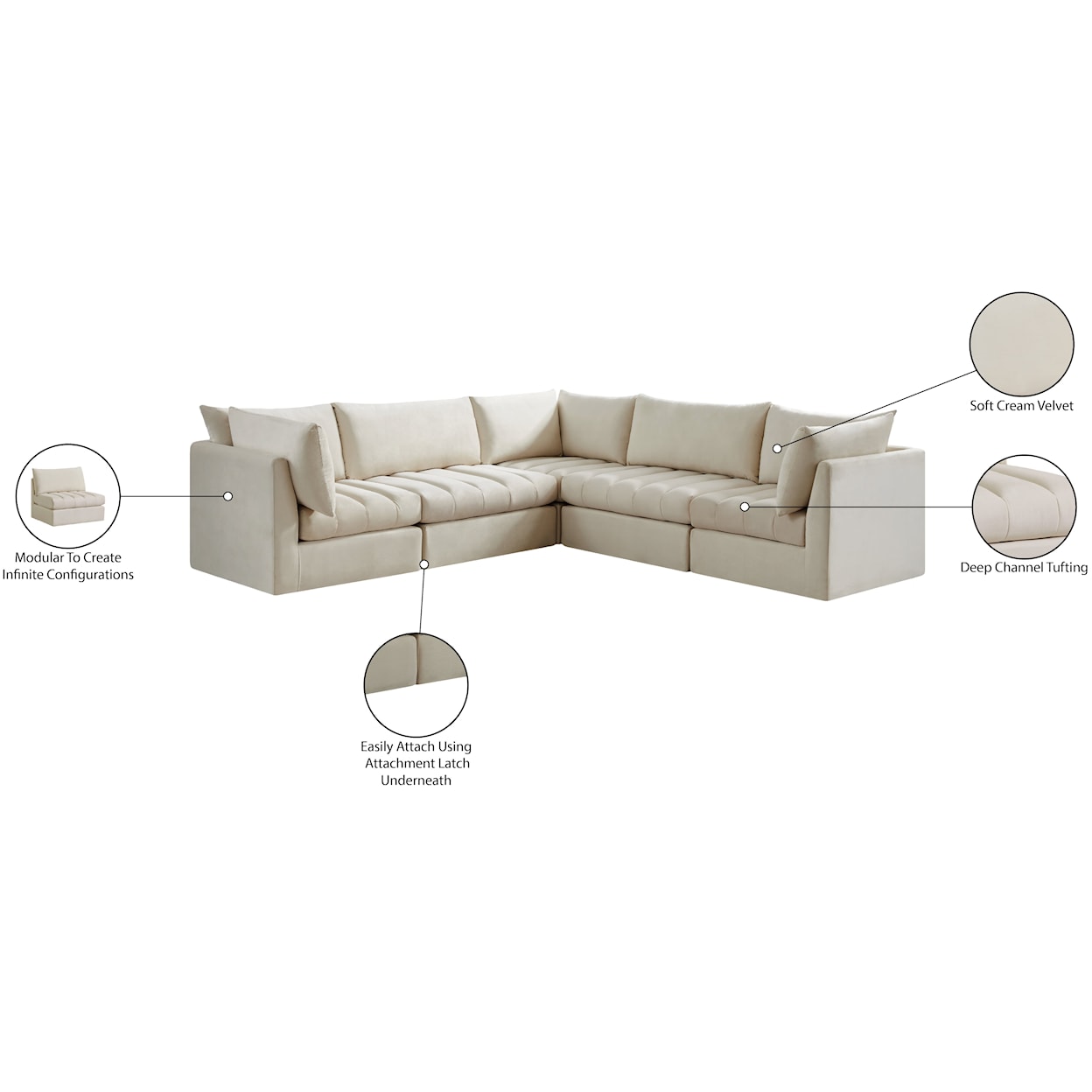 Meridian Furniture Jacob Modular Sectional