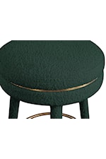 Meridian Furniture Coral Contemporary Upholstered Green Boucle Fabric Swivel Bar Stool