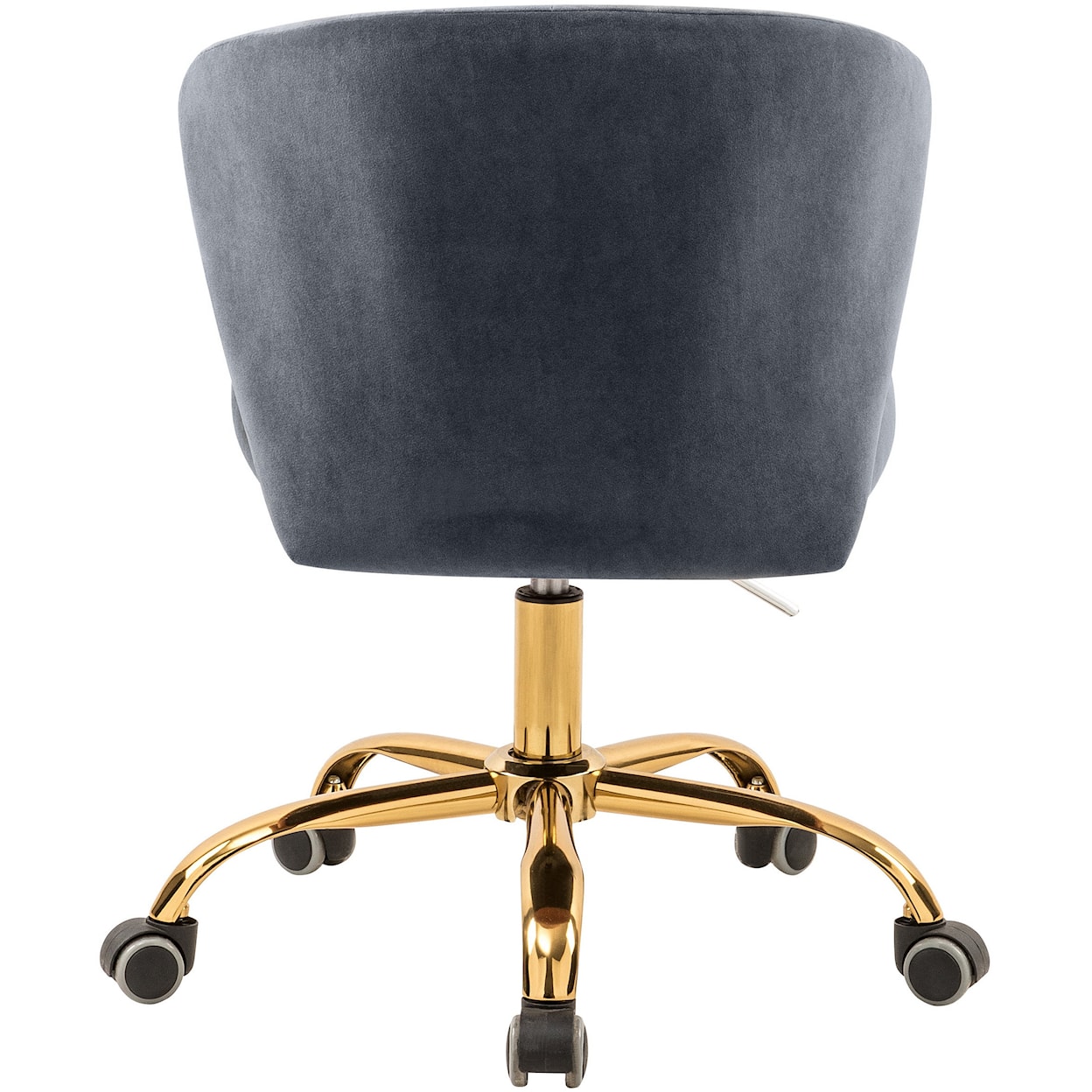 Meridian Furniture Finley Grey Velvet Office Chair with Gold Base