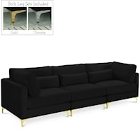 Julia Black Velvet Modular Sofa (3 Boxes)