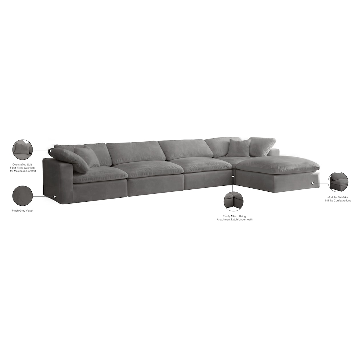 Meridian Furniture Cozy Comfort Modular Sectional