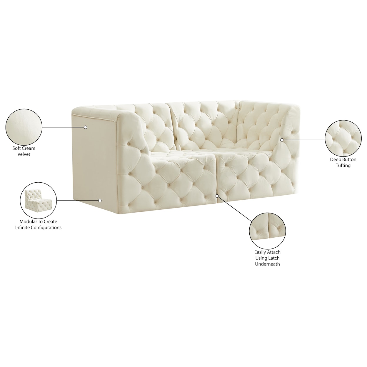 Meridian Furniture Tuft Modular Sofa