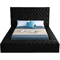 Contemporary Bliss Queen Bed Black Velvet