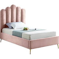 Lily Pink Velvet Twin Bed