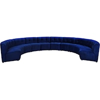 Limitless Navy Velvet 10Pc. Modular Sectional