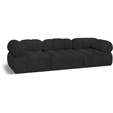 Ames Black Boucle Fabric Modular Sofa
