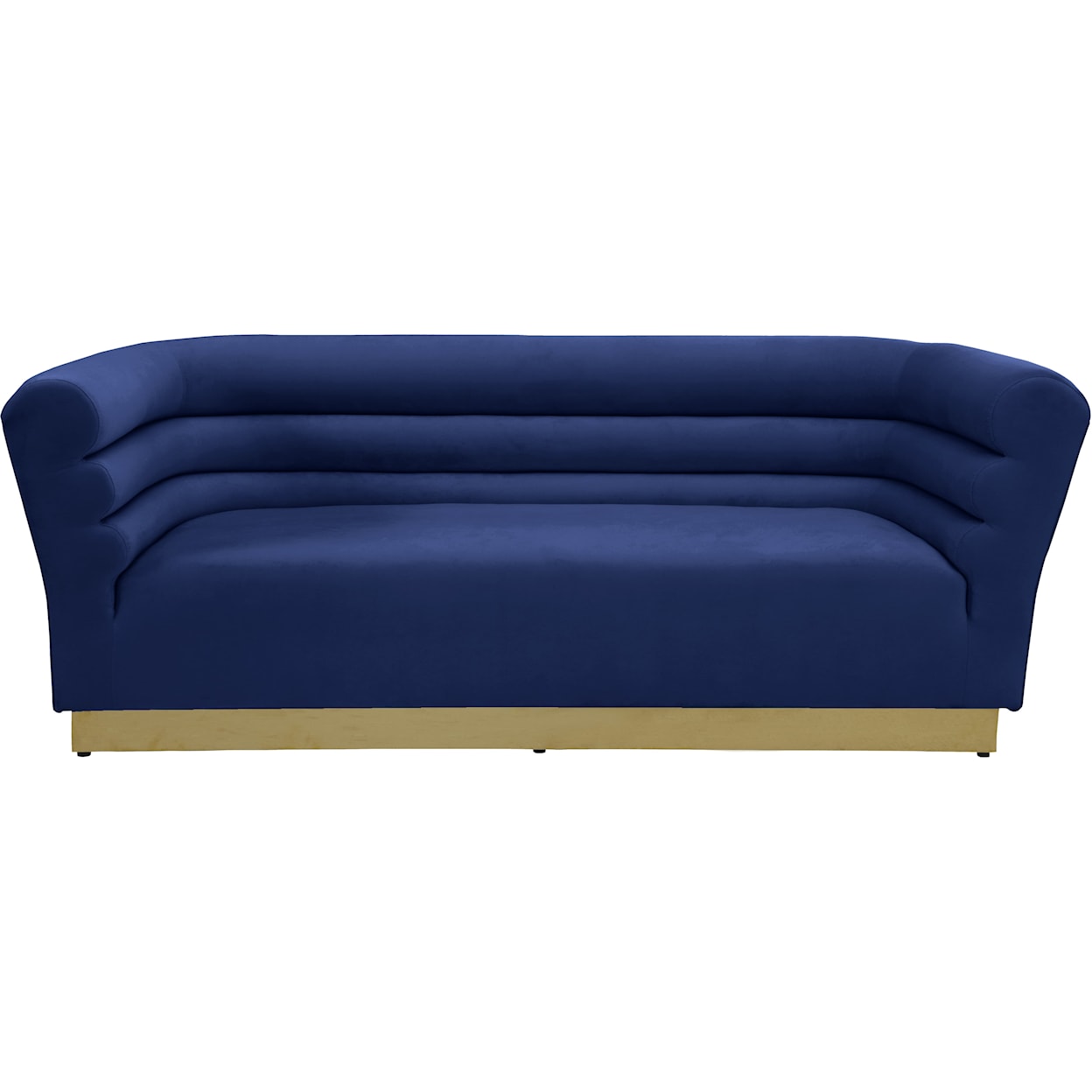 Meridian Furniture Bellini Navy Velvet Sofa with Gold Steel Base