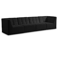 Relax Black Velvet Modular Sofa