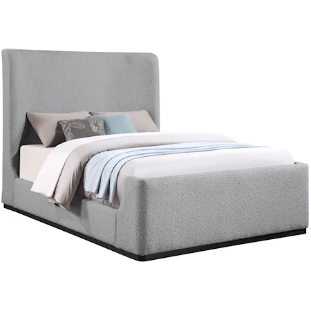 Oliver Grey Boucle Fabric Queen Bed (3 Boxes)